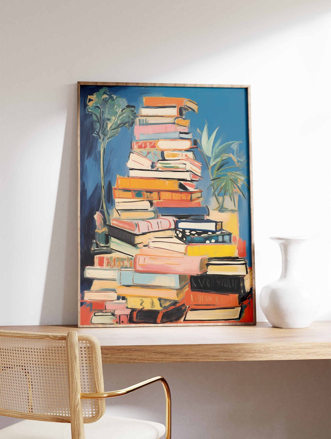 Vintage Library Poster Book Shop Print Book Lovers Gift - Etsy