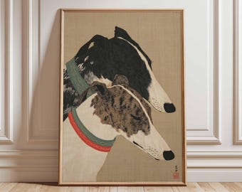 Vintage Greyhound Art Print, Retro Dog Illustration