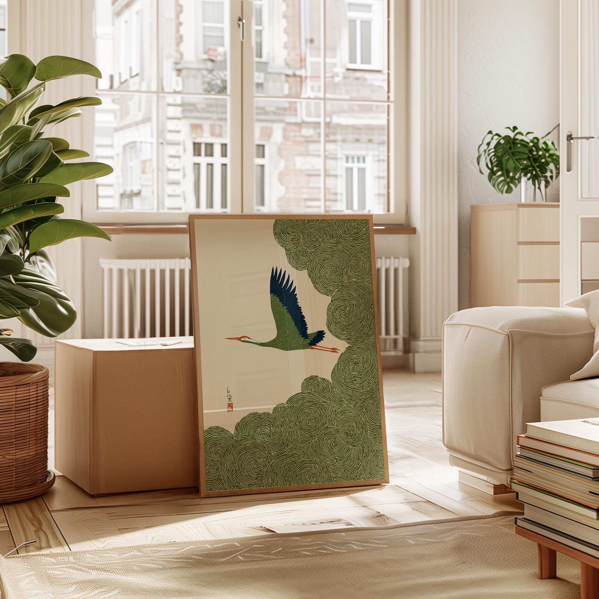 【原画】『Crane in the Clouds』 原画】『Crane in the Clouds』 Construction tower crane, cabin