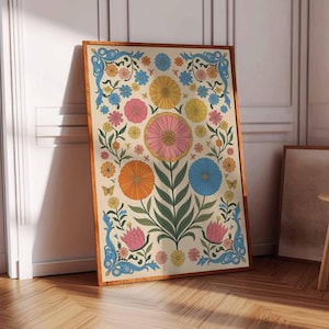 Vintage mexikanische Poster, mexikanische Drucke, mexikanische Dekoration, traditionelles lateinisches Dekor, Blumendruck, Botanische Wandkunst, Tropischer Druck, lateinische Kunst