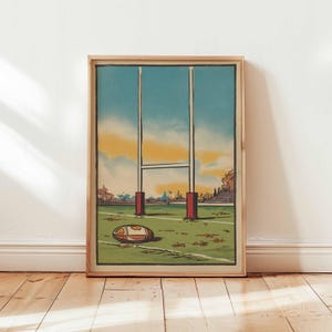 Rugby Poster, Sports Print, Rugby Wall Art, Athlete Decor, Rugby Illustration, Rugby Ball Poster, Rugby Player Print, Gift for Rugby Fans