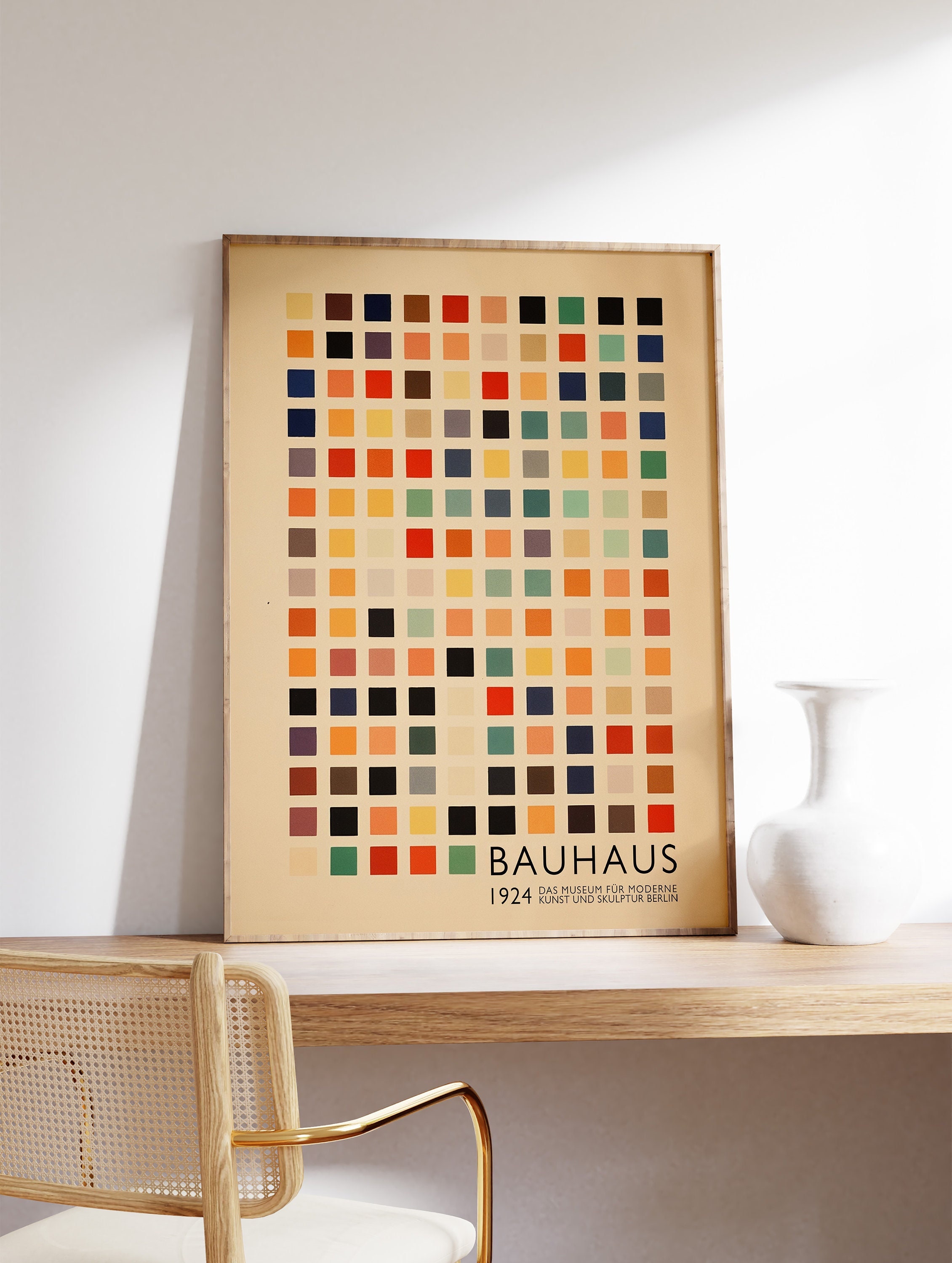 Retro Bauhaus Poster, Modernist Wall Art, Geometric Bauhaus Print ...