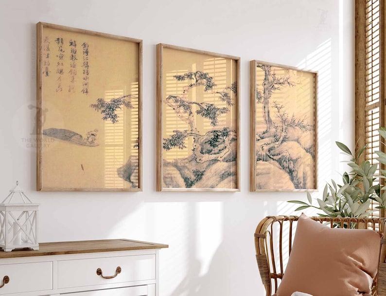 Japanese Art Print Set of 3, Asian Wall Decor - Etsy
