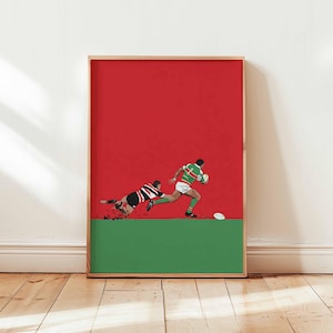 Rugby Poster, Sports Print, Rugby Wall Art, Athlete Decor, Rugby Illustration, Rugby Ball Poster, Rugby Player Print, Gift for Rugby Fans