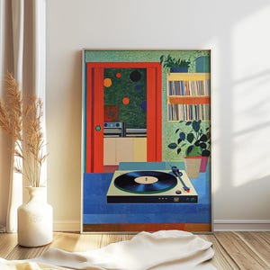 Retro Music Room, Vinyl Poster, Vintage Music Print, Record Store Art, Music Poster, Music Gift, Retro Music Artwork, Album Cover Art