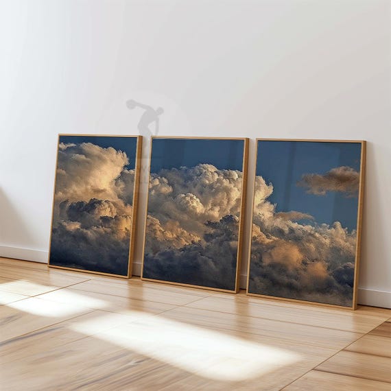 Storm Cloudscape Art Print Set | Moody Atmospheric Wall Decor