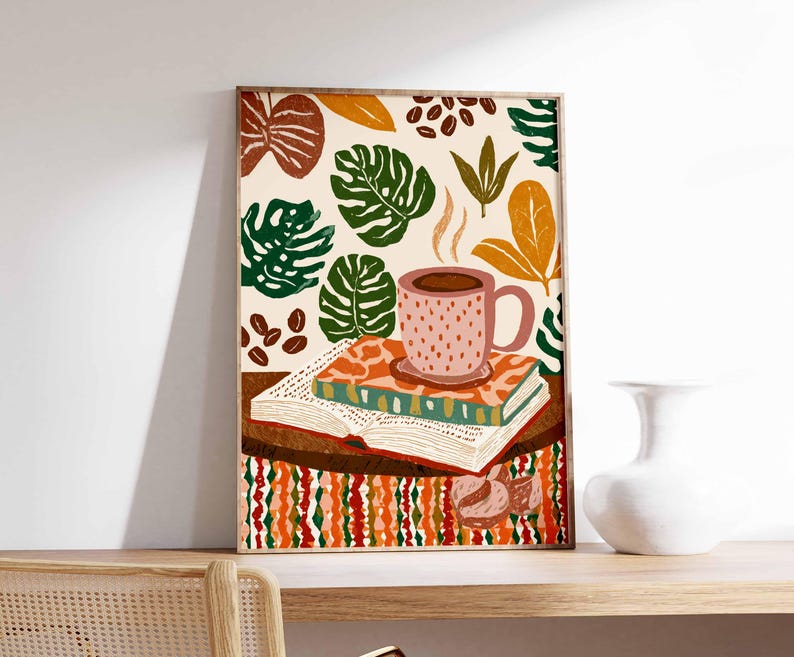 Espresso-dekorationstryck, modern kaffeposter, köksväggkonst bild 2