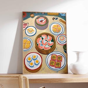 Chinese Food Poster, Asian Food Print, Oriental Decor, Dinner Table Food Print, Kitchen Poster, Kitchen Decor, Food Poster, Asian Gift