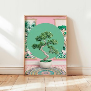 Japanese Bonsai Poster, Zen Tree Print, Japanese Nature Wall Art, Minimalist Poster, Bonsai Tree Decor, Botanical Art Print
