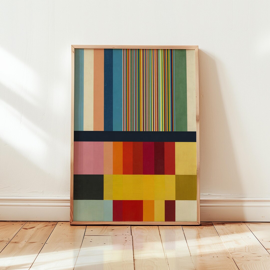 Geometric Abstract Art Print, Colorful Mid-century Modern Poster - Etsy