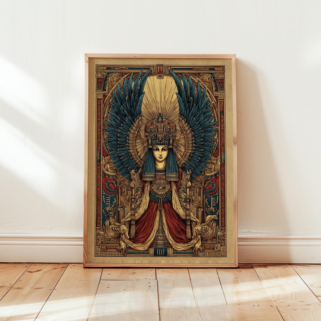 Egyptian Winged Goddess Poster | Ancient Mythology Wall Art Print - Etsy