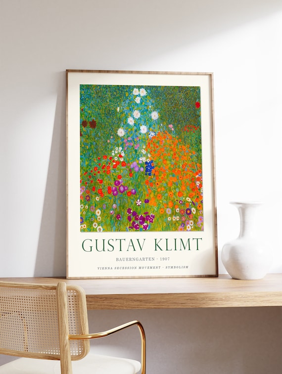 Gustav Klimt Poster, Gallery Quality Print, Flower Garden, Art Nouveau, Modern art, Wall Decor, Floral Art, Gift Ideas, A1/A2/A3/A4