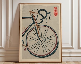 Vintage Bicycle Poster 1922 Peugeot Bicycles Woman Holding Bike Up 