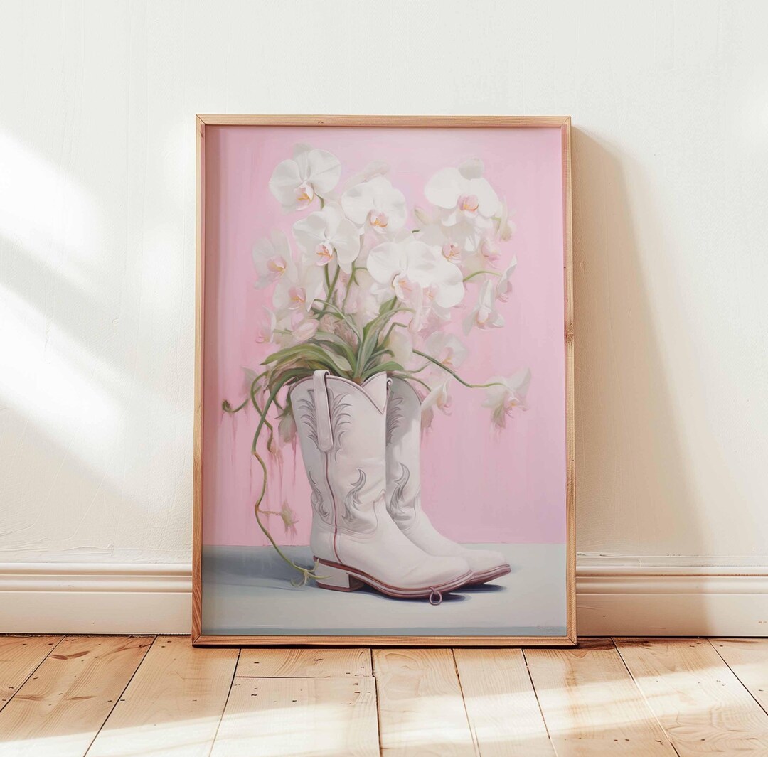 Poster con stivali da cowgirl, stampa artistica da parete
