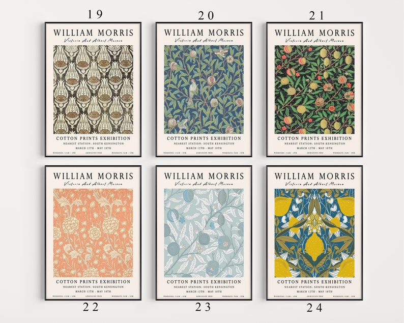 William Morris Floral Art Print Set, Vintage Botanical Decor - Etsy UK