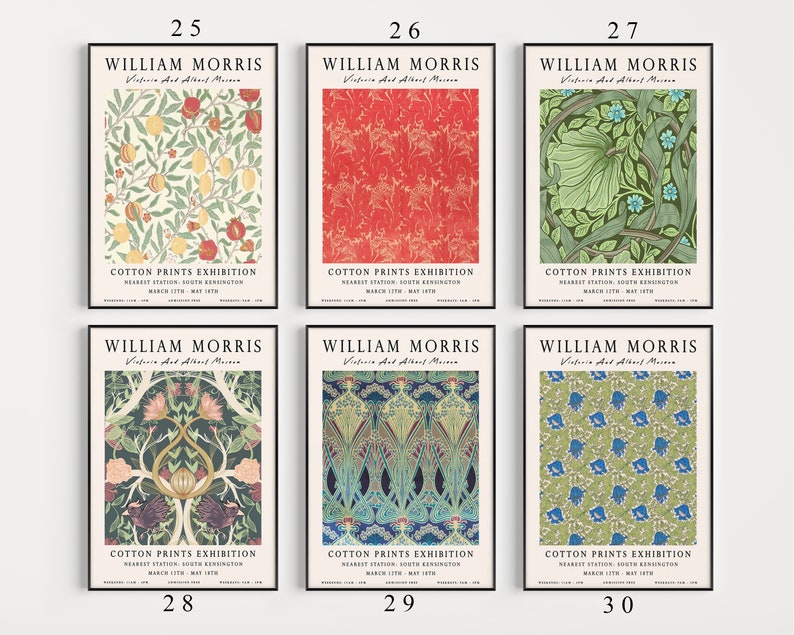 William Morris Floral Art Print Set, Vintage Botanical Decor - Etsy UK