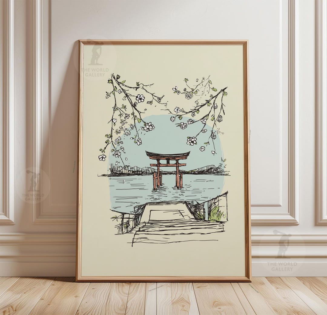 Japanese Torii Gate & Mount Fuji Print | Mythological Zodiac Wall Art ...
