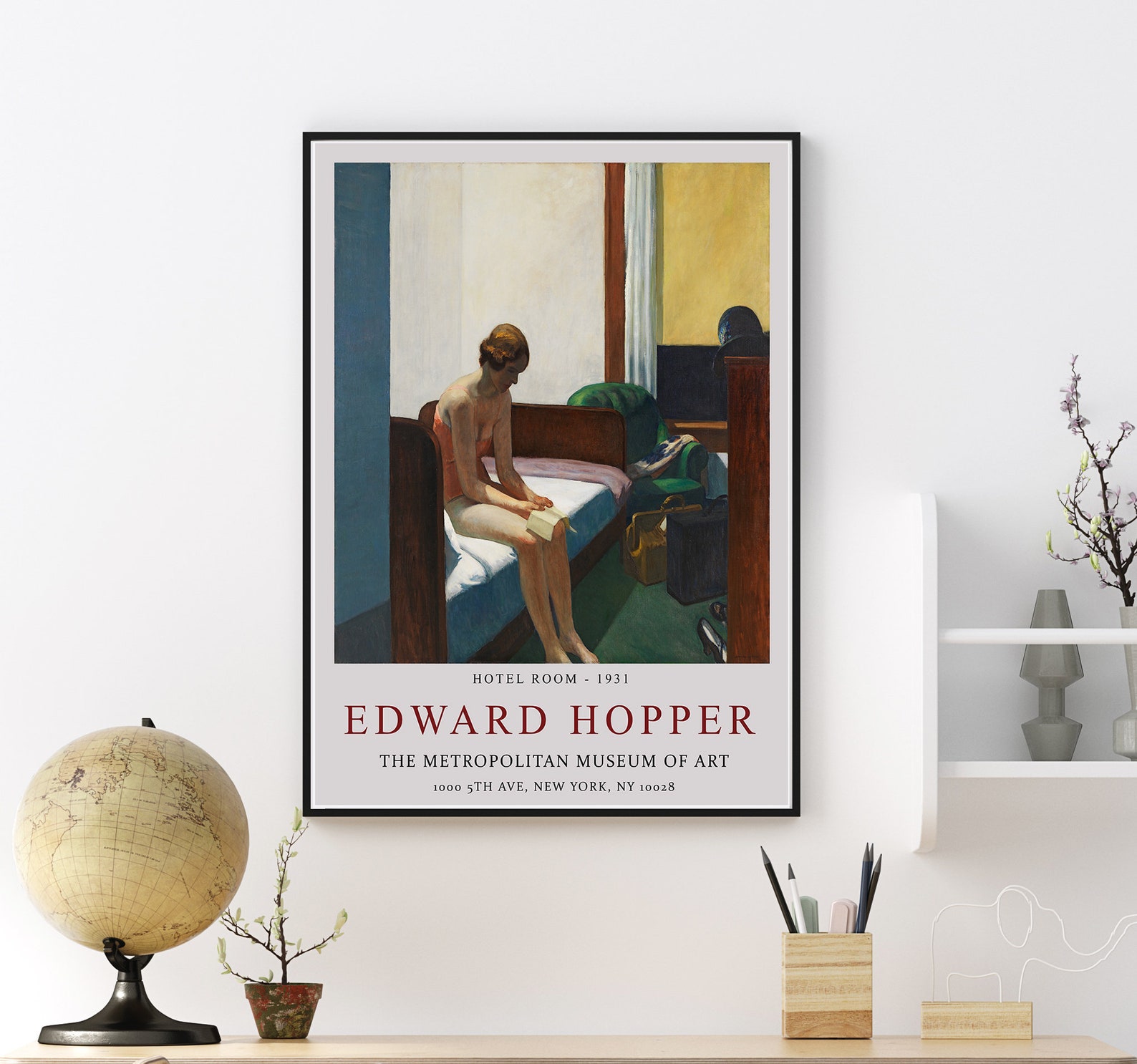 Edward Hopper Exhibition Poster Hotel Room Wall Art Decor Etsy