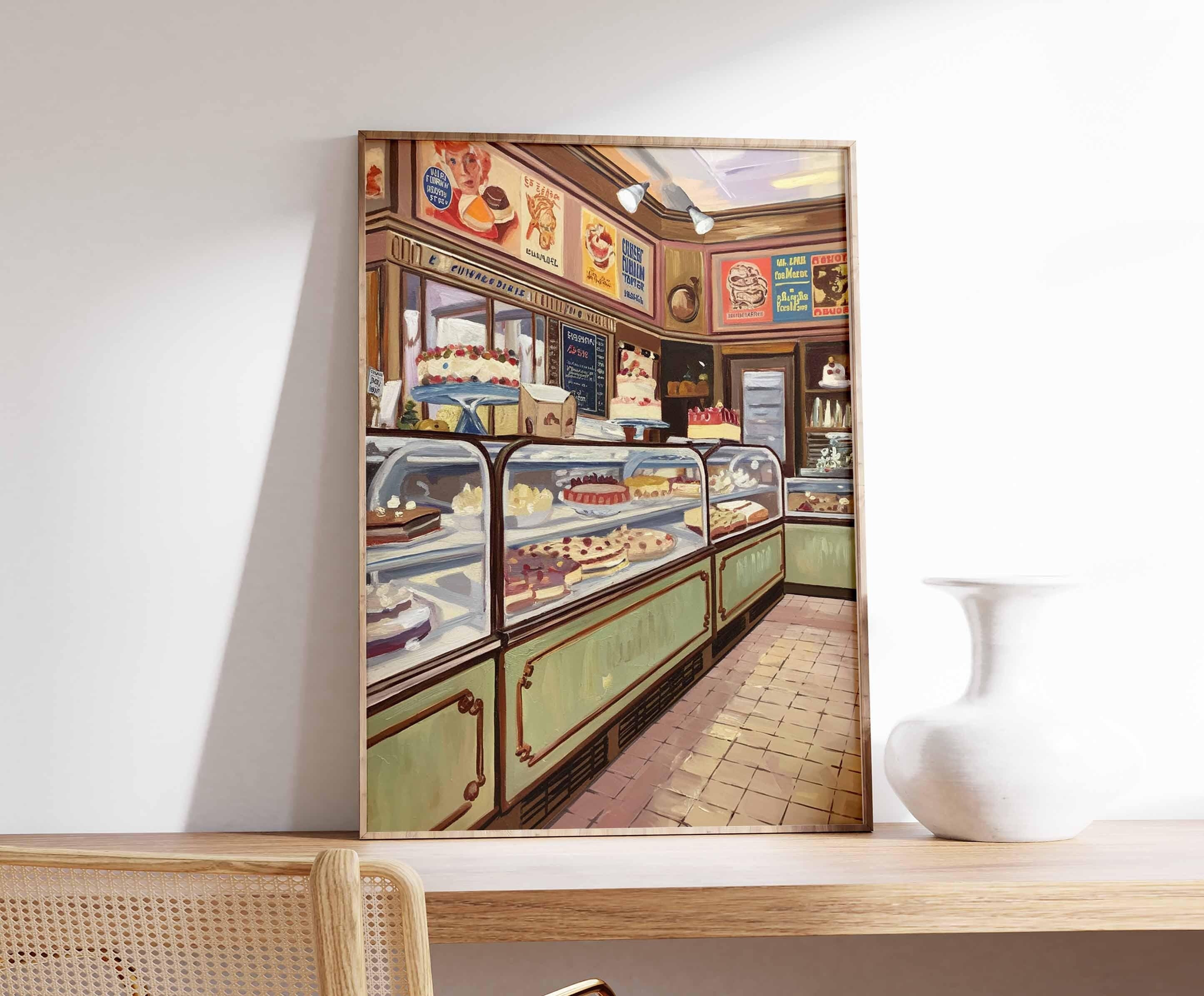 Vintage Patisserie Wall Art, Cafe Print, Food Print, French Bakery Poster, Cakes Poster, Kitchen Decor, Kitchen Poster, Dessert Poster
