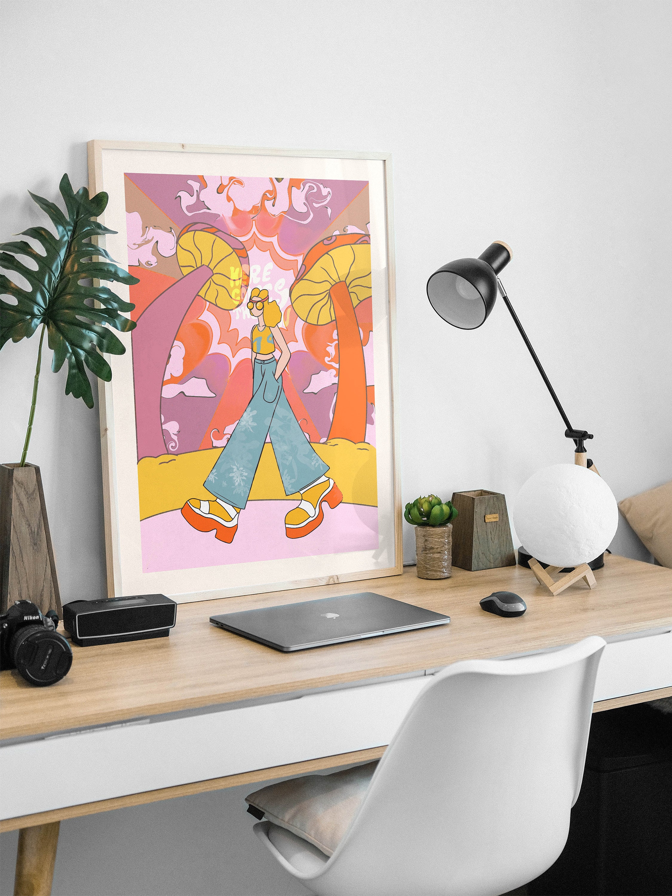 70 年代のサイケデリック アート プリント、ポップ アート