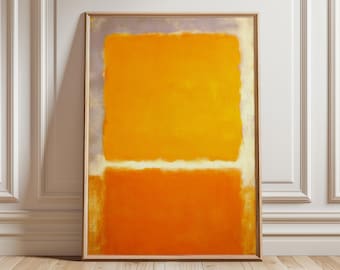 Abstract Orange Color Field Art Print, Mid Century Modern Decor