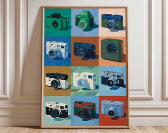 ビンテージカメラポスター、レトロな写真ウォールアート