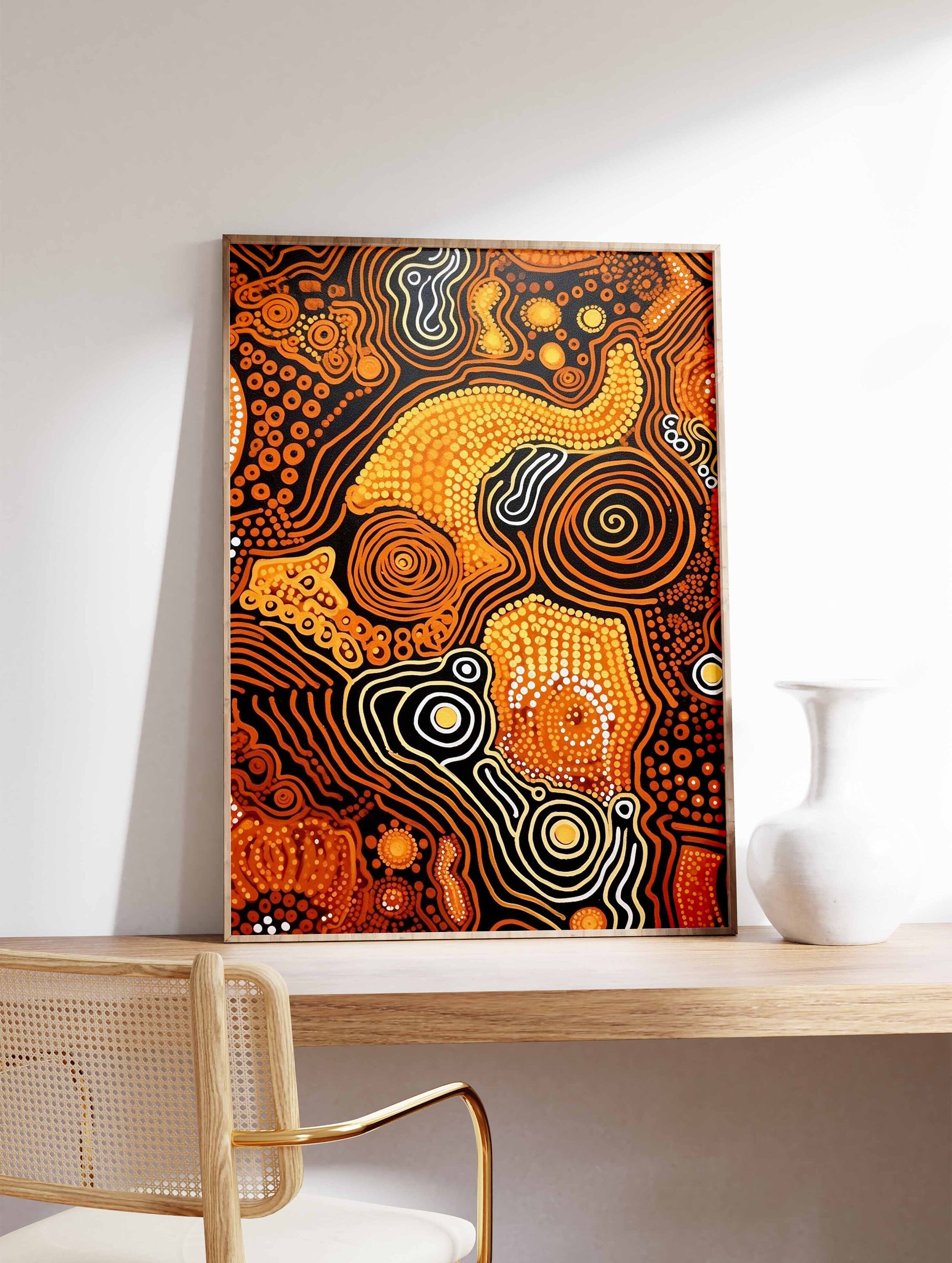 Aboriginal print, culturele muurkunst, inheemse poster, tribal decor, Australische print, culturele kunst aan de muur, stijlvol interieur, A1/A2/A3/A4
