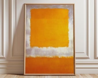 Abstract Orange Color Field Art Print, Mid Century Modern Decor