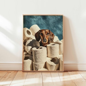Dachshund Poster, Dog Art Print, Sausage Dog Wall Art, Cute Pet Decor, Wiener Dog Poster, Dachshund Gift Print, Puppy Illustration Wall Art