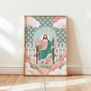Jesus Poster, Religious Poster, Christian Wall Art, Jesus Christ Print, Faith Based Decor, Spiritual Poster, Bible Quote Prints, Jesus Gift
