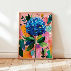 Hydrangea Poster, Botanical Wall Art, Flower Print, Hydrangea Decor, Nature Poster, Floral Artwork, Hydrangea Prints, Bloom Wall Decor