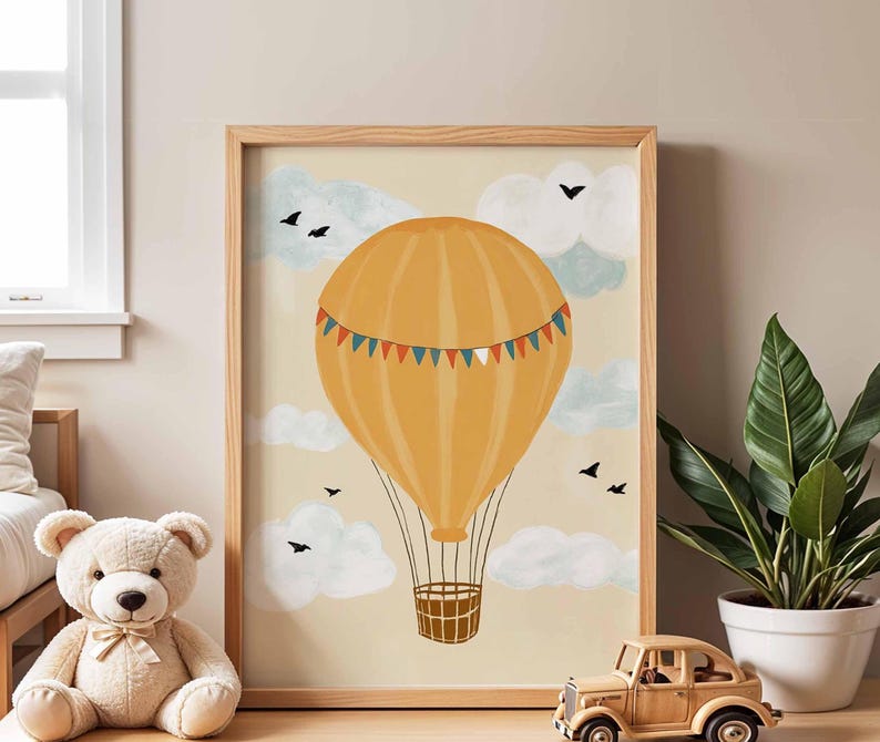 Hot Air Balloon Nursery Print, Kids Room Decor - Etsy