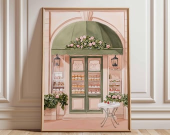 Paris Patisserie Print, French Bakery Wall Art, Kitchen Decor