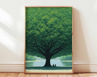 Giant Green Tree Poster, Serene Nature Wall Art