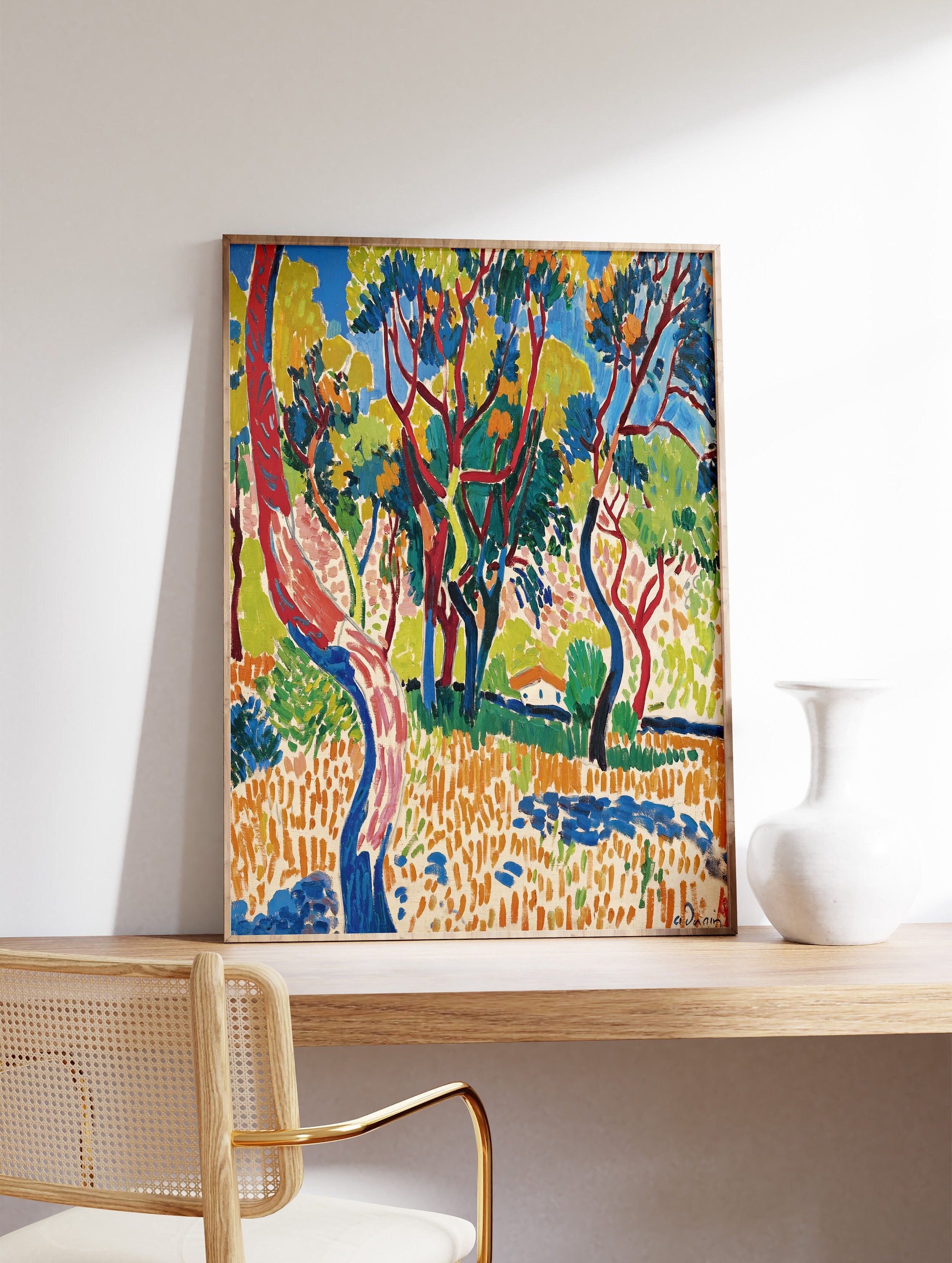 Andre Derain Print, Fauvist Arbres à Collioure, Expressionist Wall