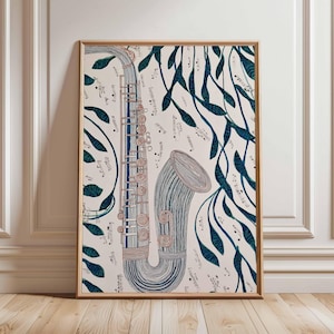 Musical Instrument Poster, Music Wall Art Print, Studio Decor, Music Lover Gift, Vintage Print