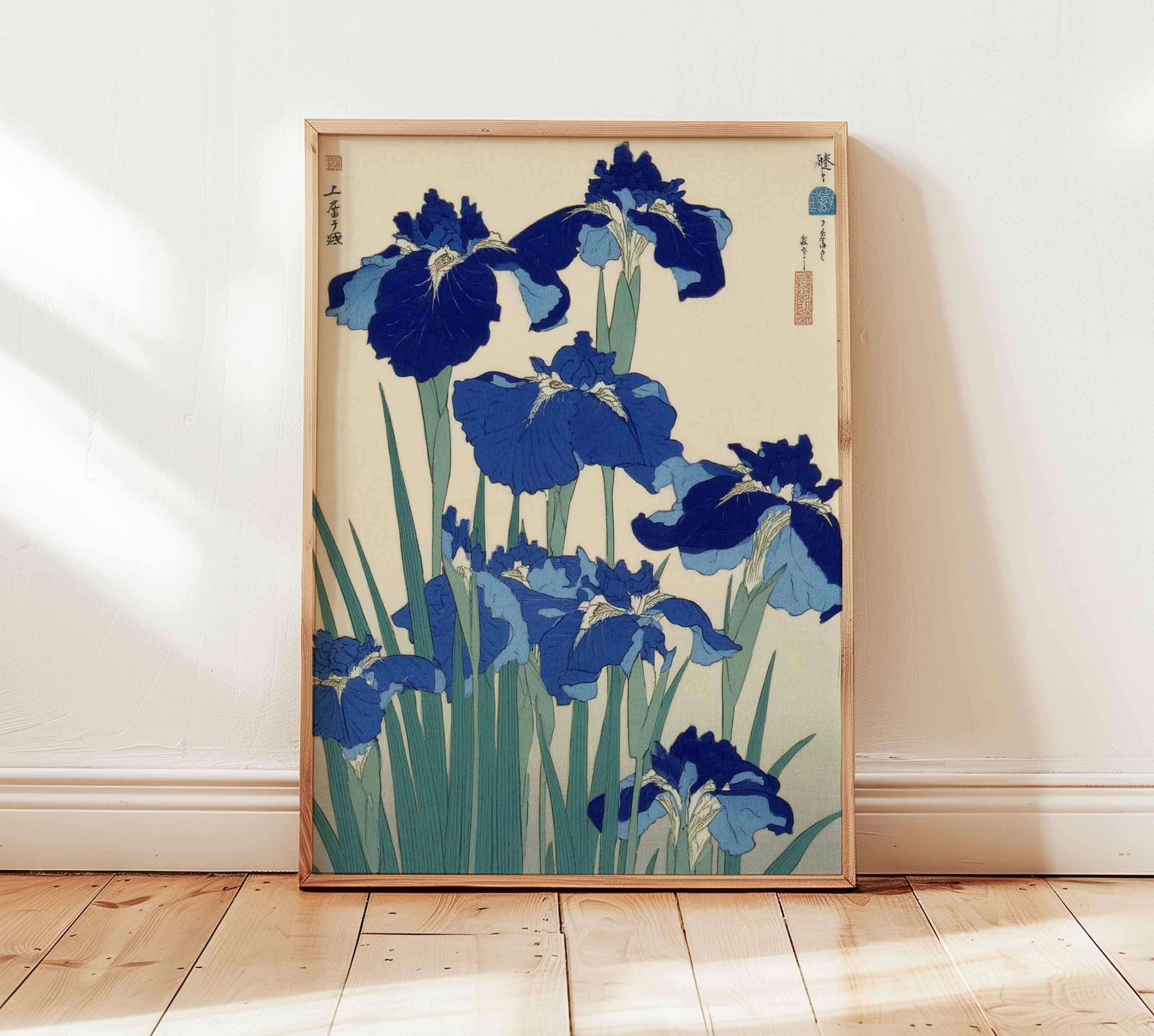 Ukiyo-e Japanese Iris Art Print, Vintage Floral Poster - Etsy