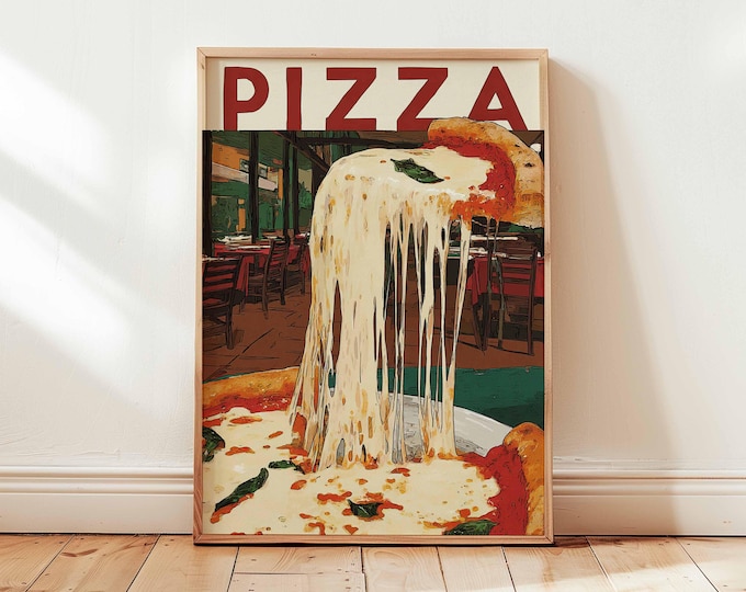 Italian Pizza Poster, Kitchen Foodie Wall Art