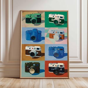 Retro Camera Poster, Vintage Photography Wall Art, Classic Camera Print, Film Camera Artwork, Photographer Decor