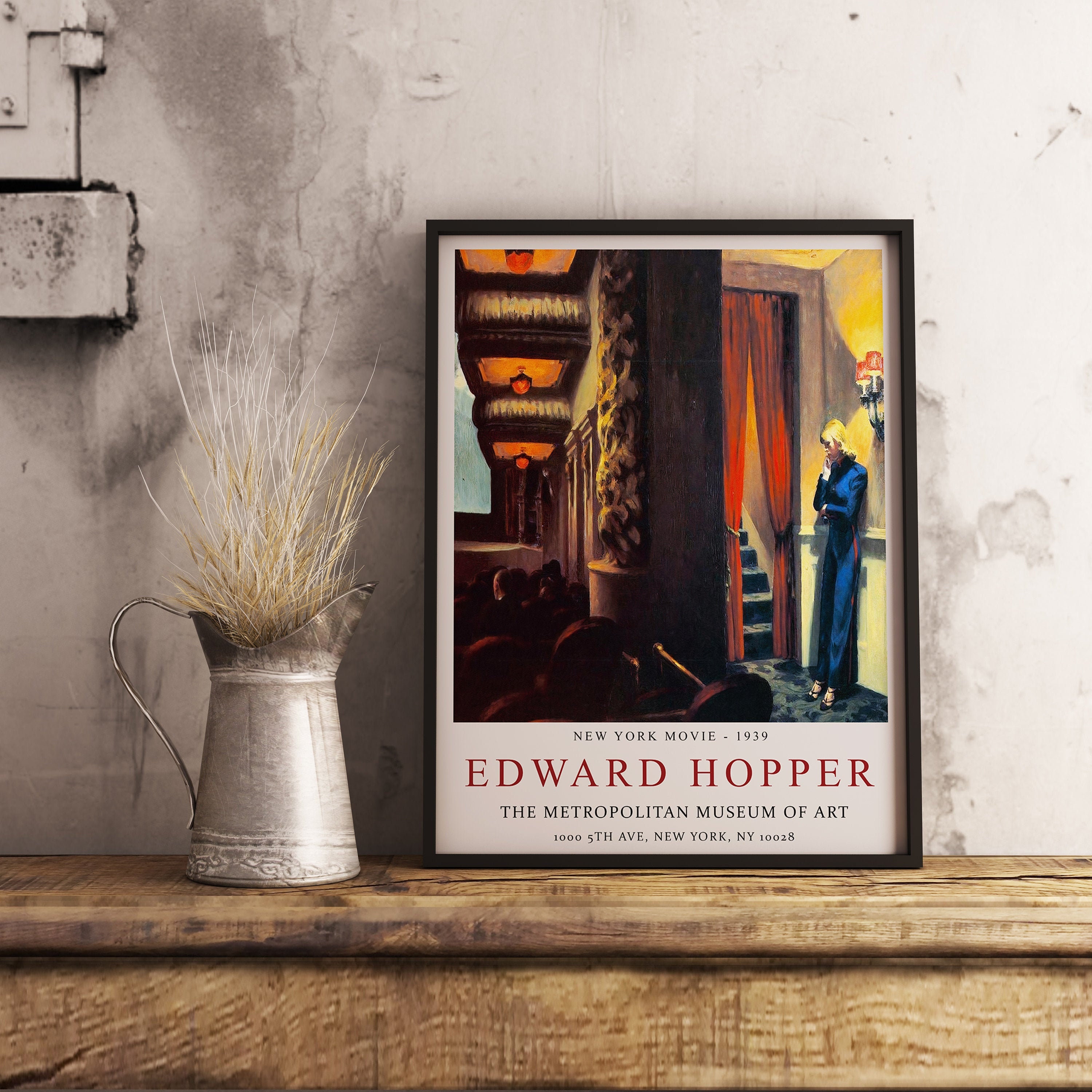Edward Hopper Exhibition Poster New York Theatre Wall Art Etsy