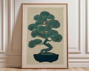 Japanese Art Bonsai Tree Poster, Mid Century Modern Geometric Bauhaus  Print, Japandi Style Vintage Prints, Muted Aesthetic Office Posters - Etsy