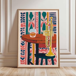Musical Instrument Poster, Music Wall Art Print, Studio Decor, Music Lover Gift, Vintage Print