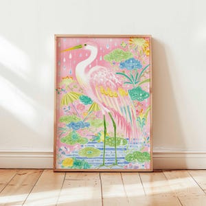 Crane Poster, Bird Wall Art, Japanese Crane Print, Minimalist Bird Poster, Nature Art Print, Animal Wall Decor, Crane Bird Gift