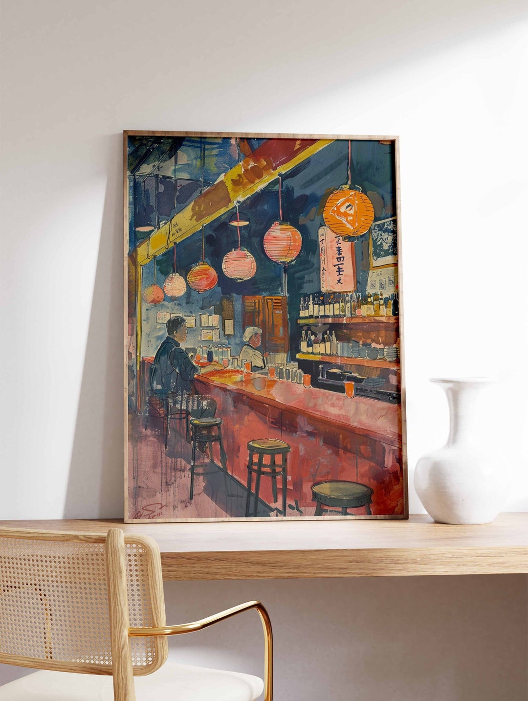 Retro Japanese Izakaya Art Print, Vintage Cocktail Bar Poster - Etsy