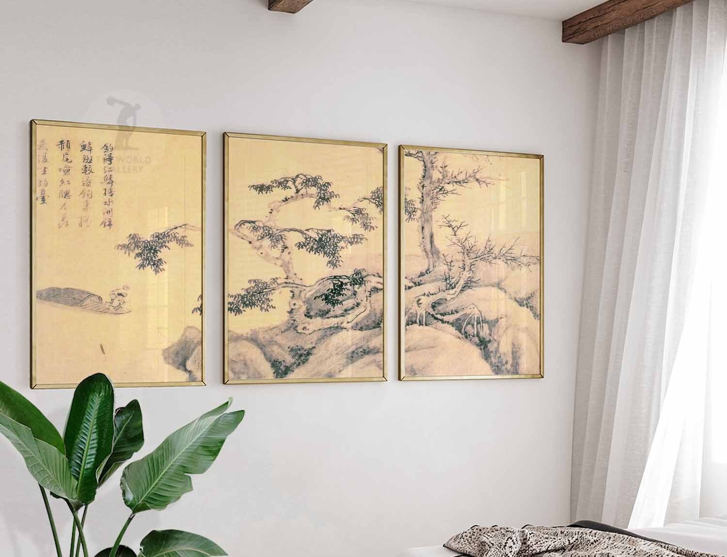 Japanese Art Print Set of 3, Asian Wall Decor - Etsy