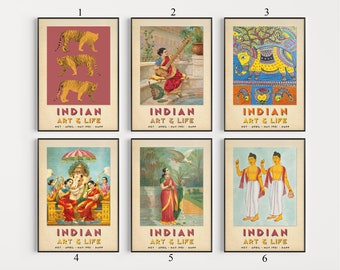 Indian Poster Sets, Indian Culture Art Decor, Indian Wall Print, Indian Art Print, Indian Art, Traditional Cultural Gift, A1/A2/A3/A4