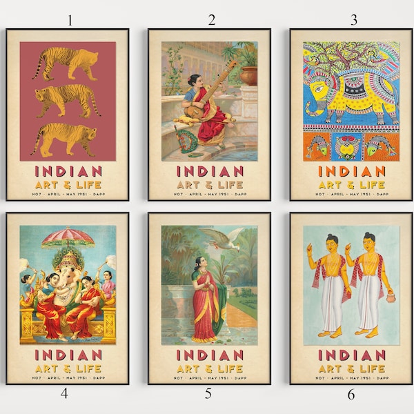 Indian Poster Sets, Indian Culture Art Decor, Indian Wall Print, Indian Art Print, Indian Art, Traditional Cultural Gift, A1/A2/A3/A4