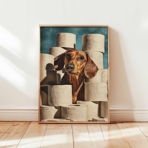 Dachshund Poster, Dog Art Print, Sausage Dog Wall Art, Cute Pet Decor, Wiener Dog Poster, Dachshund Gift Print, Puppy Illustration Wall Art