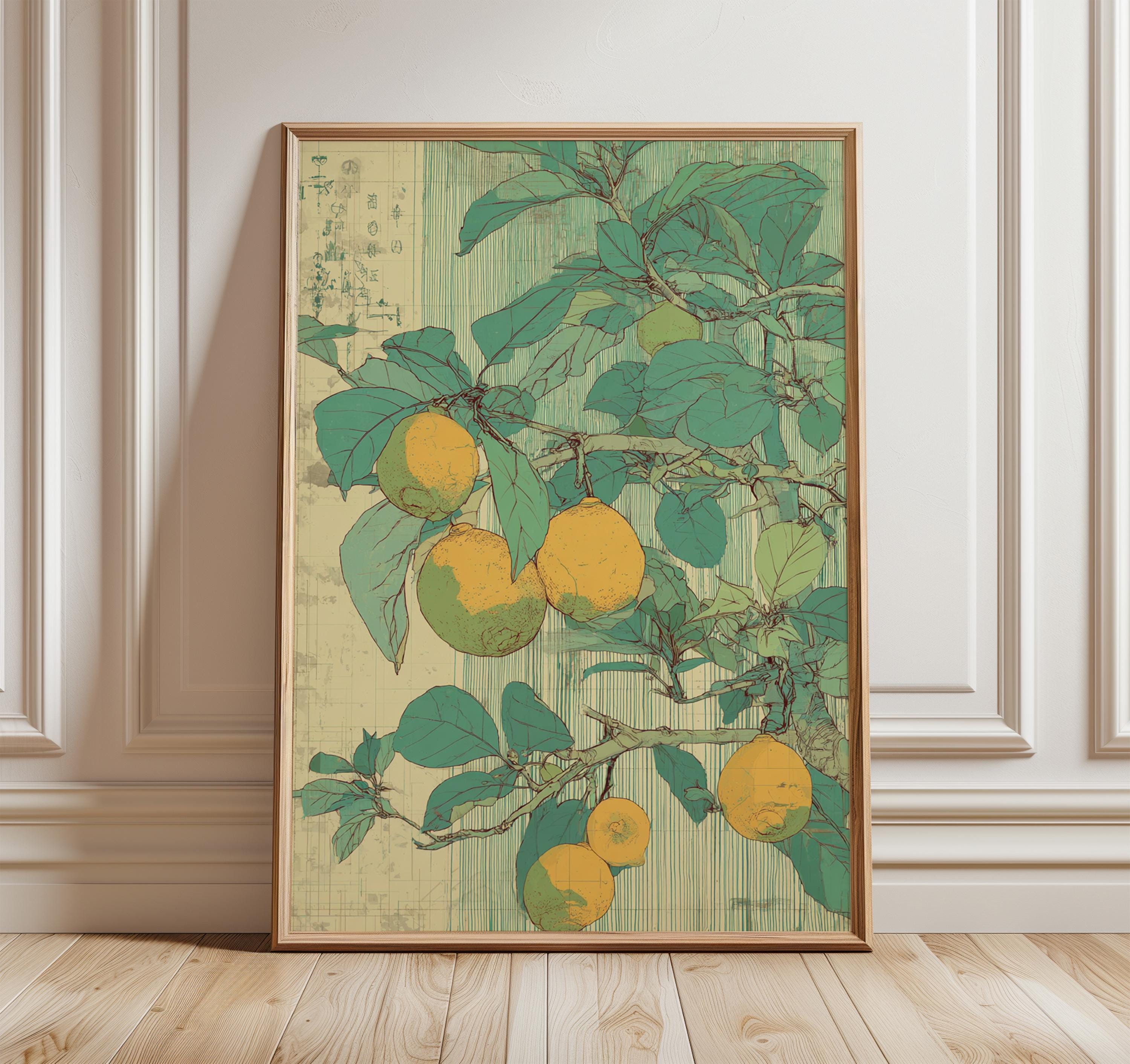 Japanese Lemon Tree Art Print, Vintage Botanical Illustration