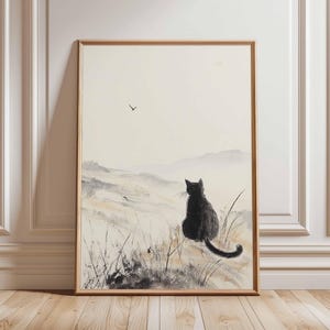 Pôster de gato, impressão de arte de gato, impressão de arte de animal, decoração de arte de parede, arte vintage, arte retrô, impressão de arte realista, presente para amantes de gatos, A1/A2/A3/A4